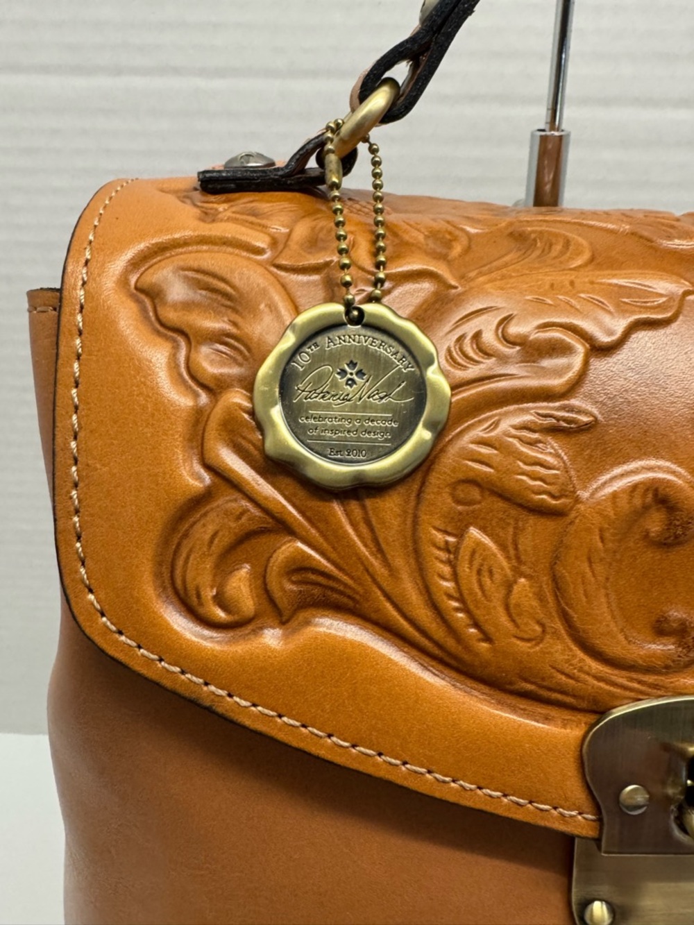 Patricia Nash Sinclair Tooled Leather Convertible Backpack - Picture 6 of 14